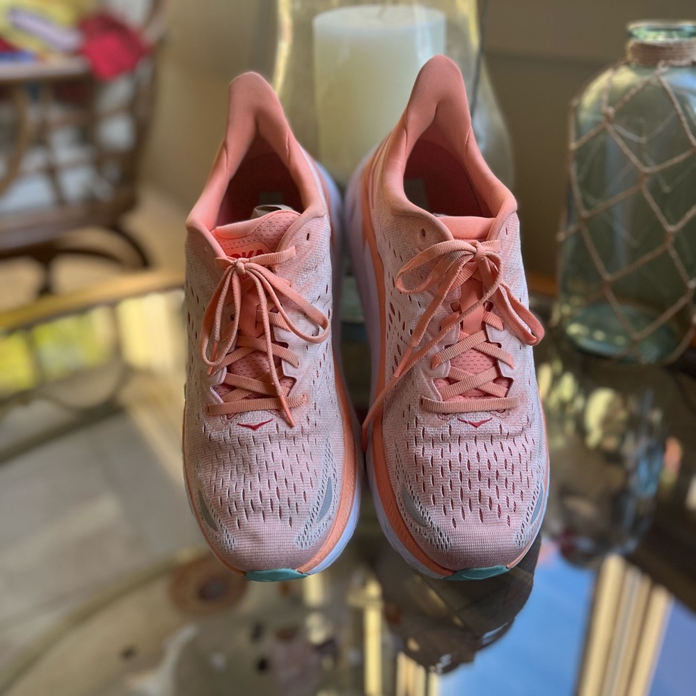 🦩Hoka🦩-Women's Pink Running Shoes-Sz 10 Clifton 8 - Picture 8 of 12